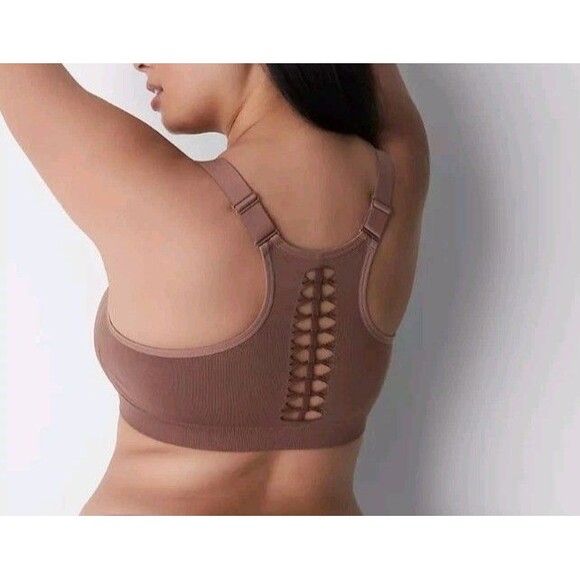 Cacique Seamless Bralette Size 18/20 Mocha Brown Lane Bryant Braided Pattern - Picture 3 of 8